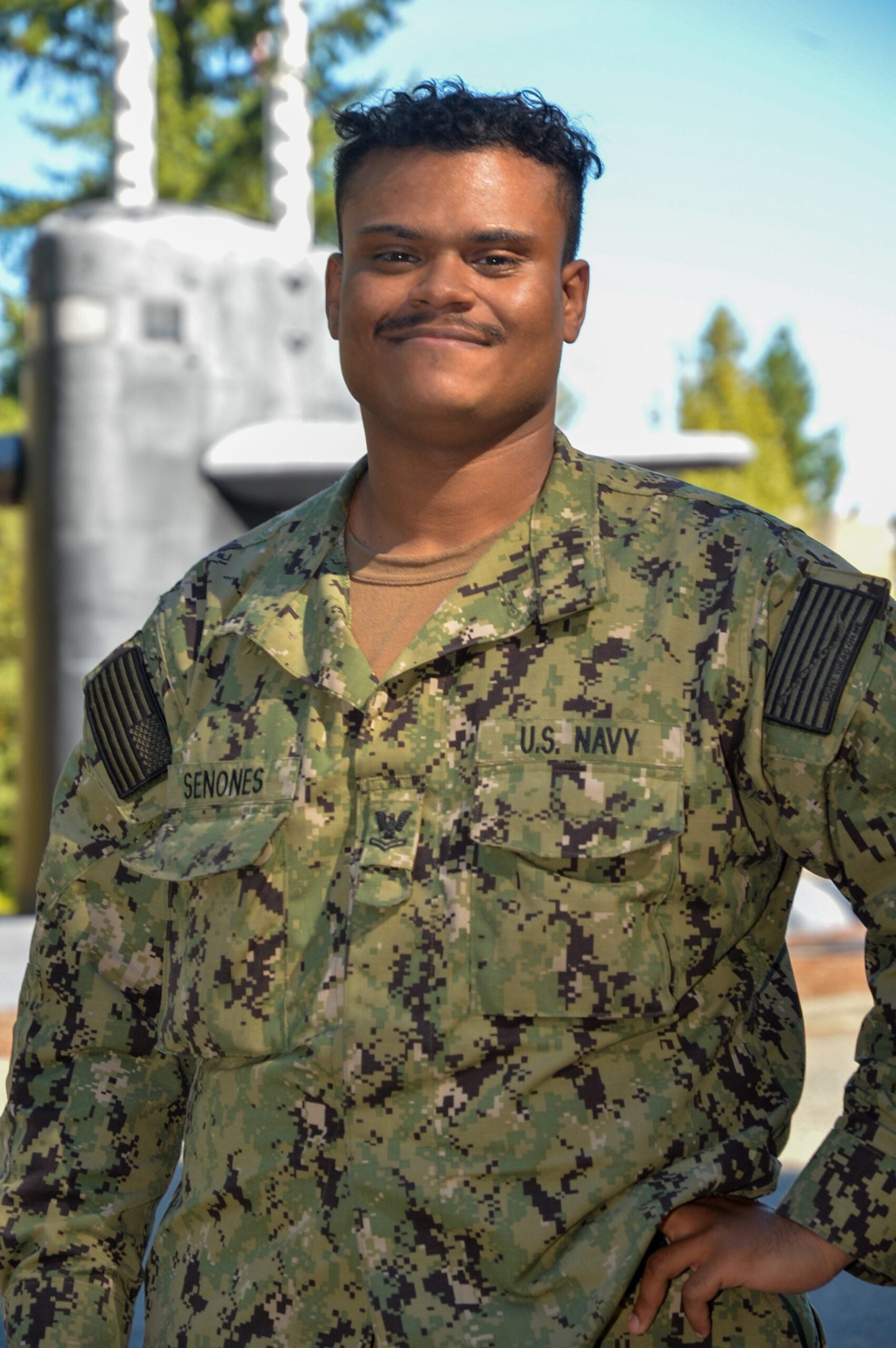 Petty Officer 2nd Class Jalen Senones serves as a machinist's mate and joined the Navy for the opportunities it provides.
